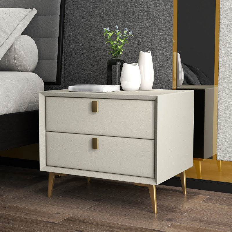 Glam 19'' Tall Bed Nightstand Solid Wood 2-drawer Legs Included Accent Table Nightstand