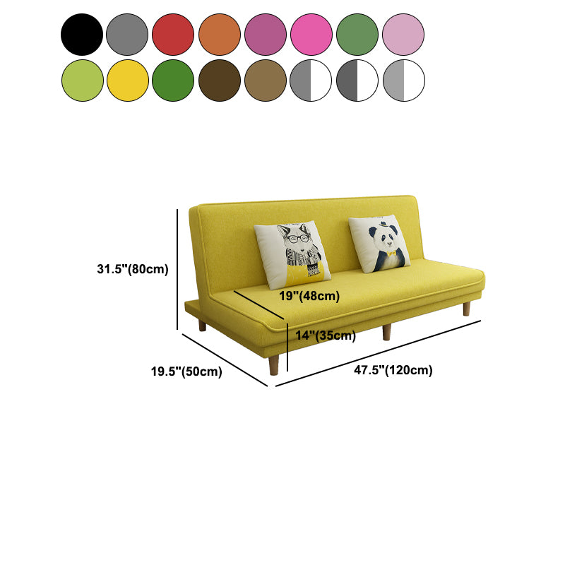 Linen Contemporary Armless Convertible Sofa Foldable Sofa for Living Room