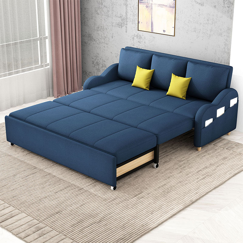 Linen Contemporary Sloped Arm Sofa Bed Foldable Sofa for Living Room, Apartment