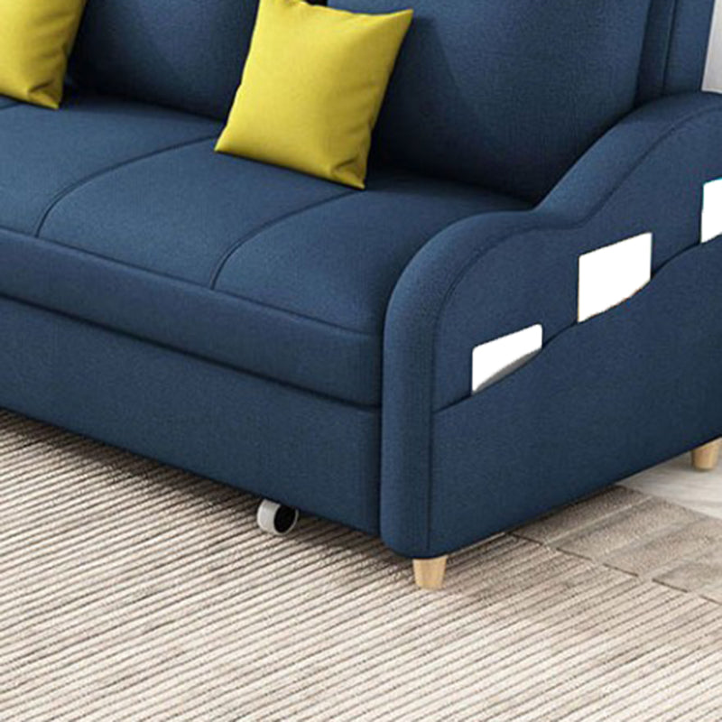 Linen Contemporary Sloped Arm Sofa Bed Foldable Sofa for Living Room, Apartment