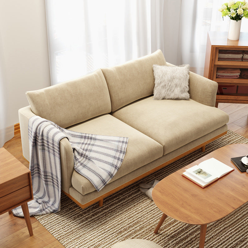 Linen Modern Recessed Arm Sofa Standard Sofa for Living Room, Apartment