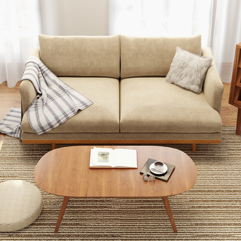 Linen Modern Recessed Arm Sofa Standard Sofa for Living Room, Apartment