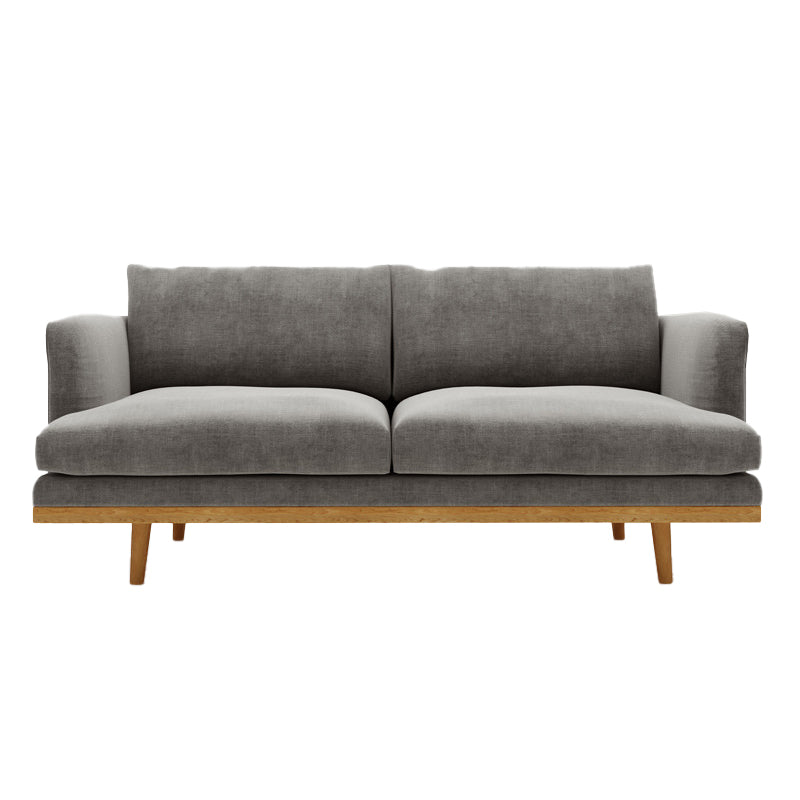 Linen Modern Recessed Arm Sofa Standard Sofa for Living Room, Apartment