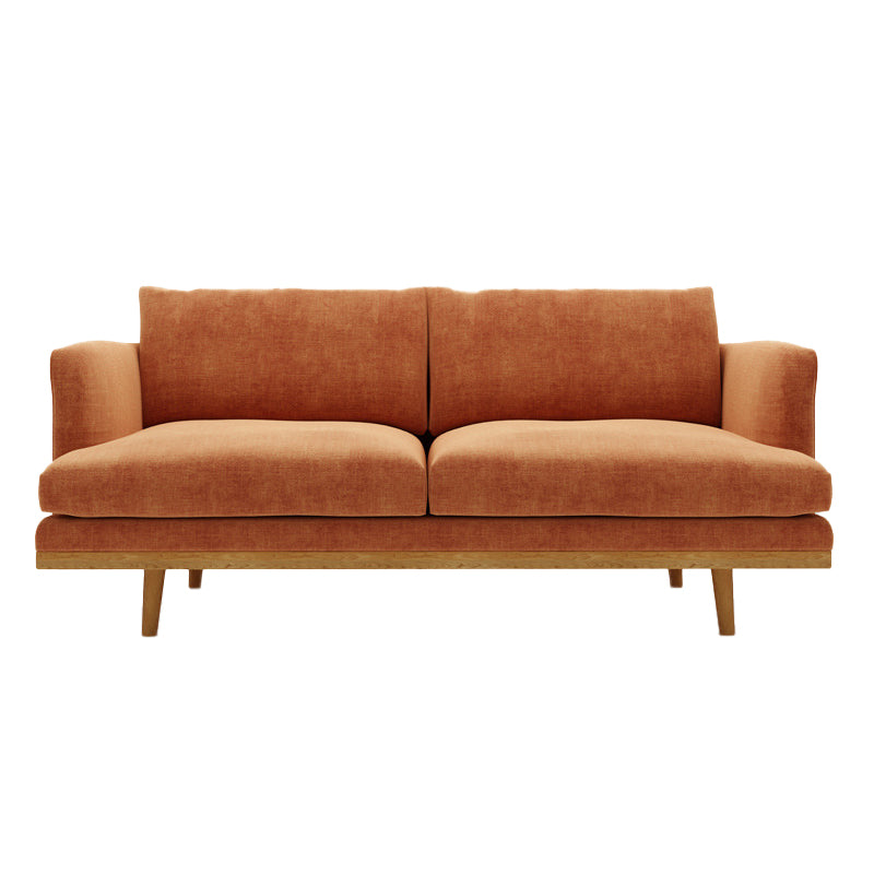 Linen Modern Recessed Arm Sofa Standard Sofa for Living Room, Apartment