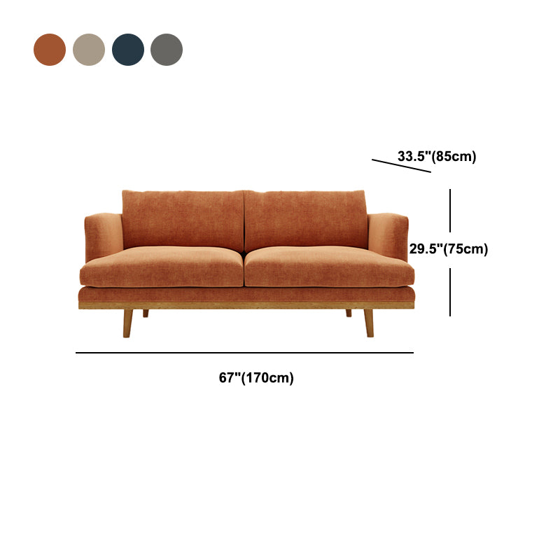 Linen Modern Recessed Arm Sofa Standard Sofa for Living Room, Apartment