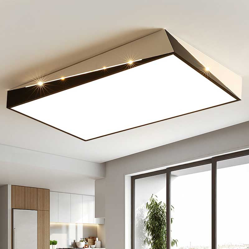 Split Progettato Acrilico Flush Light LED Living Room Nero e Bianco Ceiling Flush Mount in Warm / White Light, 16 "/19.5" /23.5 " Wide