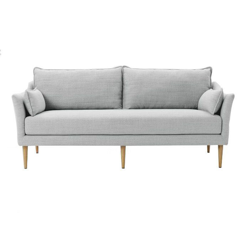 Linen Modern Sloped Arm Sofa Wooden Standard Sofa for Living Room, Apartment