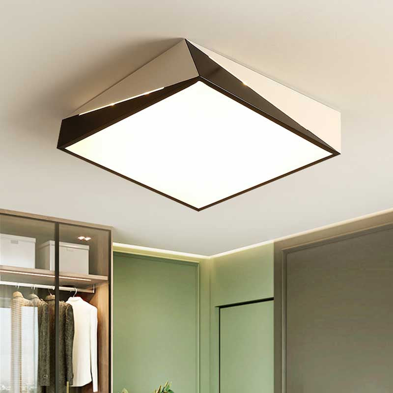 Split Progettato Acrilico Flush Light LED Living Room Nero e Bianco Ceiling Flush Mount in Warm / White Light, 16 "/19.5" /23.5 " Wide