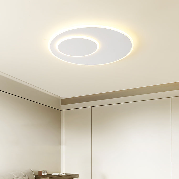 Geometry Shape Ceiling Flush Modern Style Metal 2 Light Ceiling Mounted Lights in White