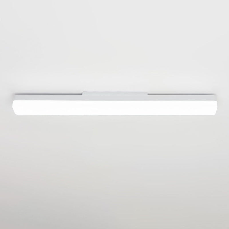 Linear Wall Light Fixture Modern Plastic 1 Light LED Mirror Light for Bathroom in White