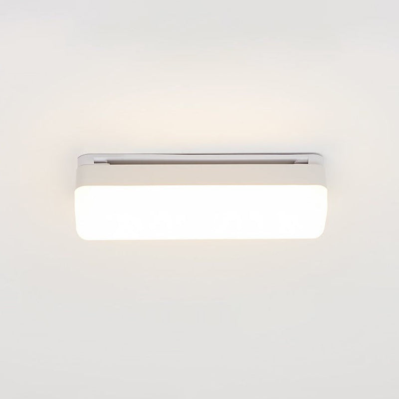 Linear Wall Light Fixture Modern Plastic 1 Light LED Mirror Light for Bathroom in White