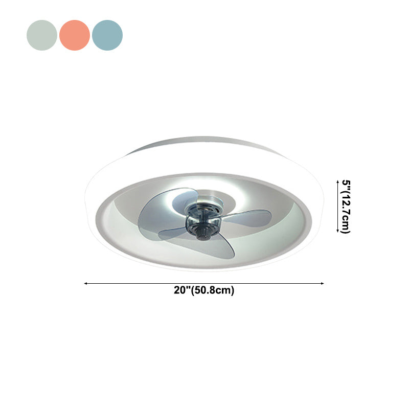 Round Ceiling Fan Light Modern LED Ceiling Mount Lamp with Acrylic Shade for Bedroom