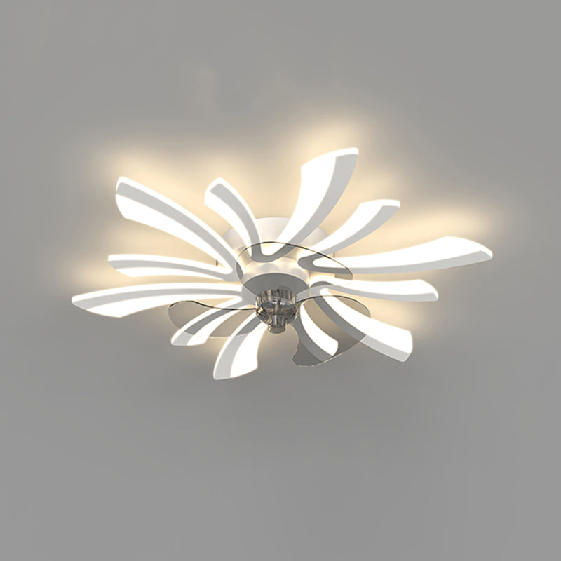 Modern LED Fan Light Metal Geometric Flush Mount Light for Living Room