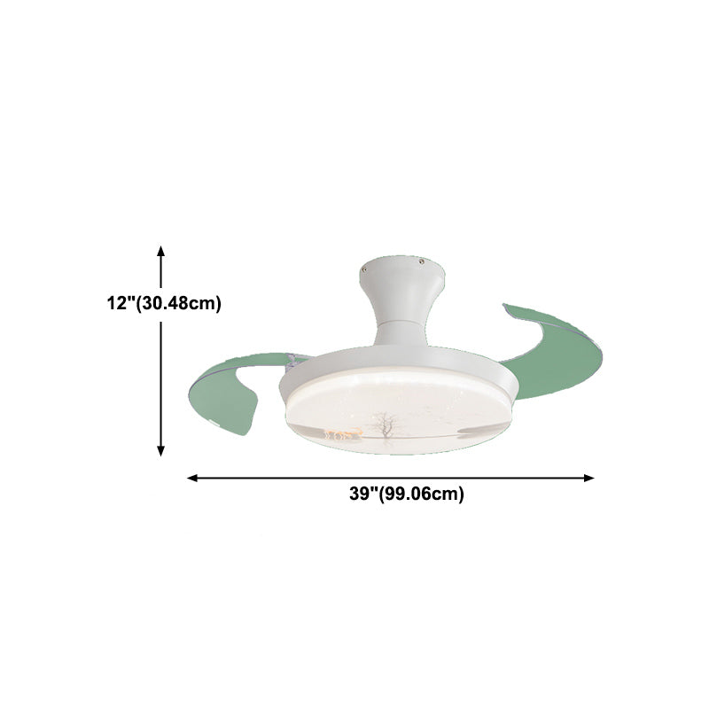 LED Ceiling Fan Light Modern 1-Light Ceiling Mount Lamp with Acrylic Shade for Bedroom