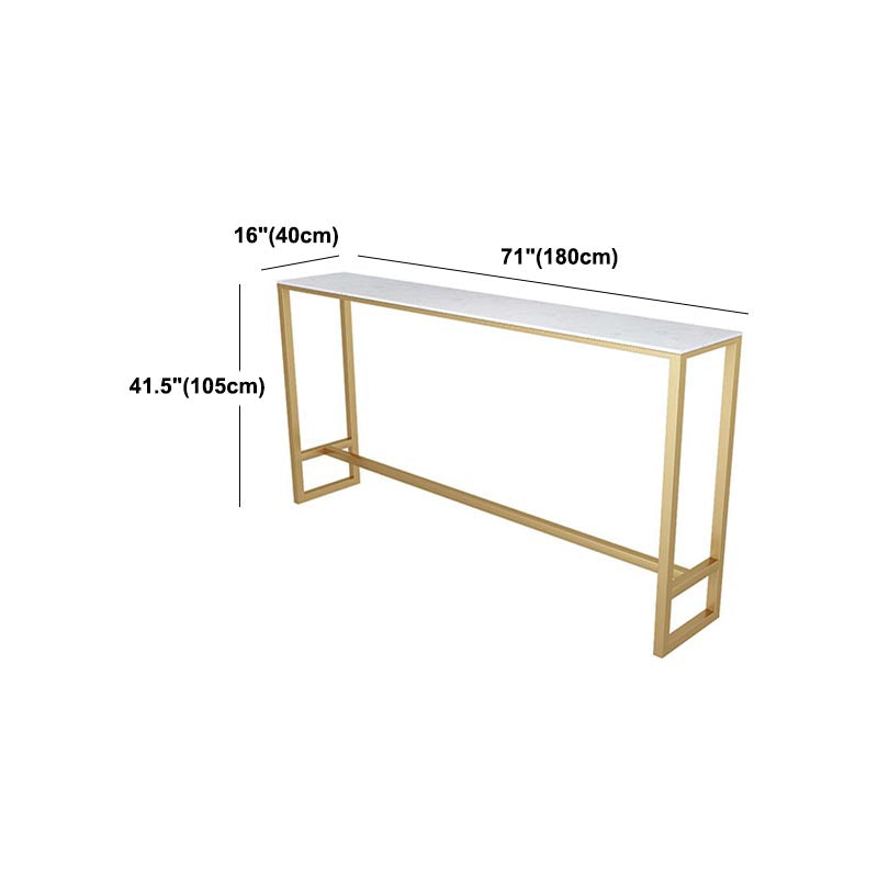 Rectangle Living Room Pub Height Dining Table Contemporary Marble Bistro Table