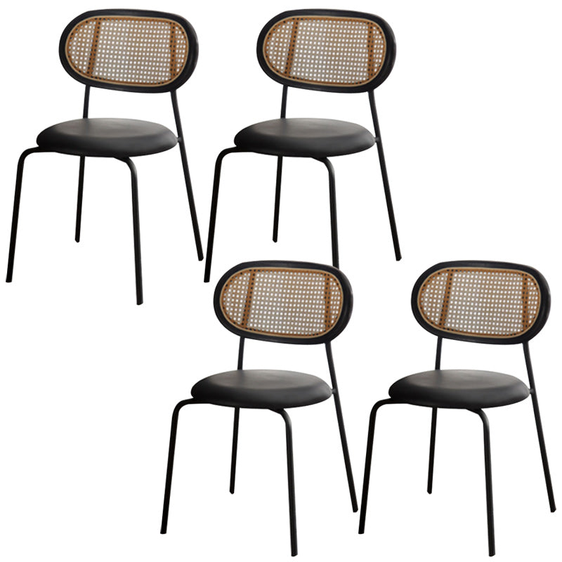 Industrial Dining Room Side Chairs Metal Open Back Chair for Kitchen