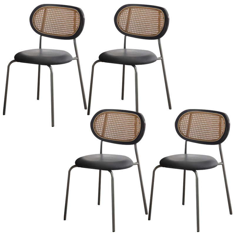 Industrial Dining Room Side Chairs Metal Open Back Chair for Kitchen