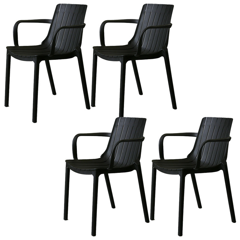 Plastic Contemporary Arm Chair Kitchen Dining Room Slat Back Chair