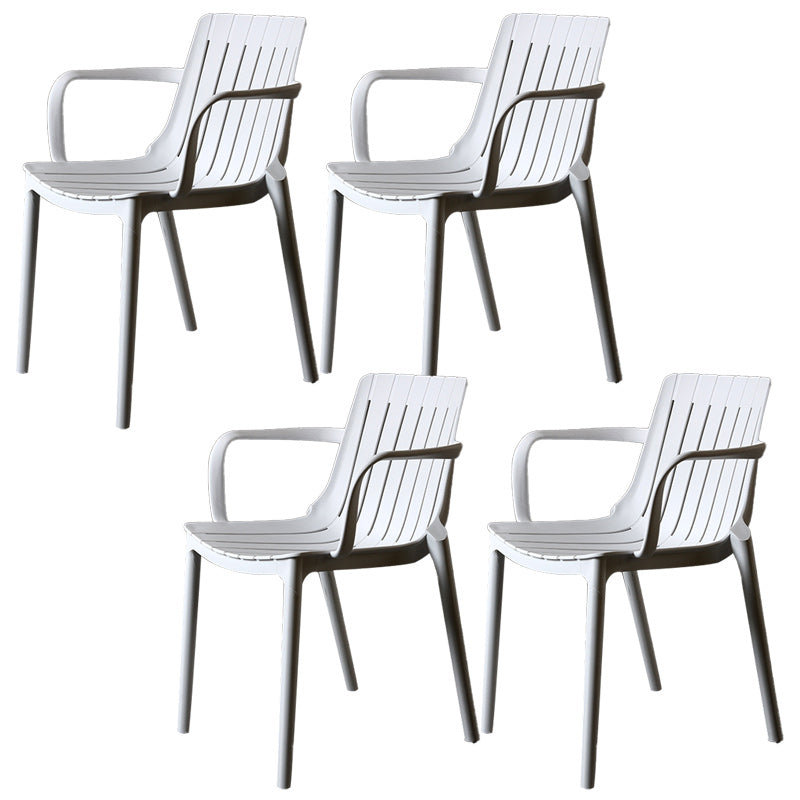 Plastic Contemporary Arm Chair Kitchen Dining Room Slat Back Chair