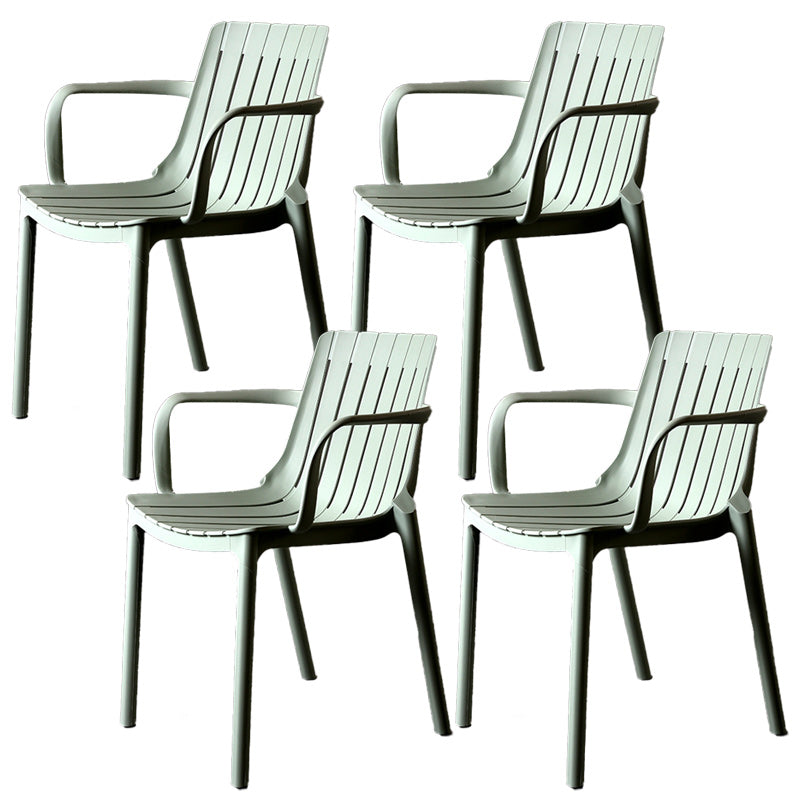 Plastic Contemporary Arm Chair Kitchen Dining Room Slat Back Chair