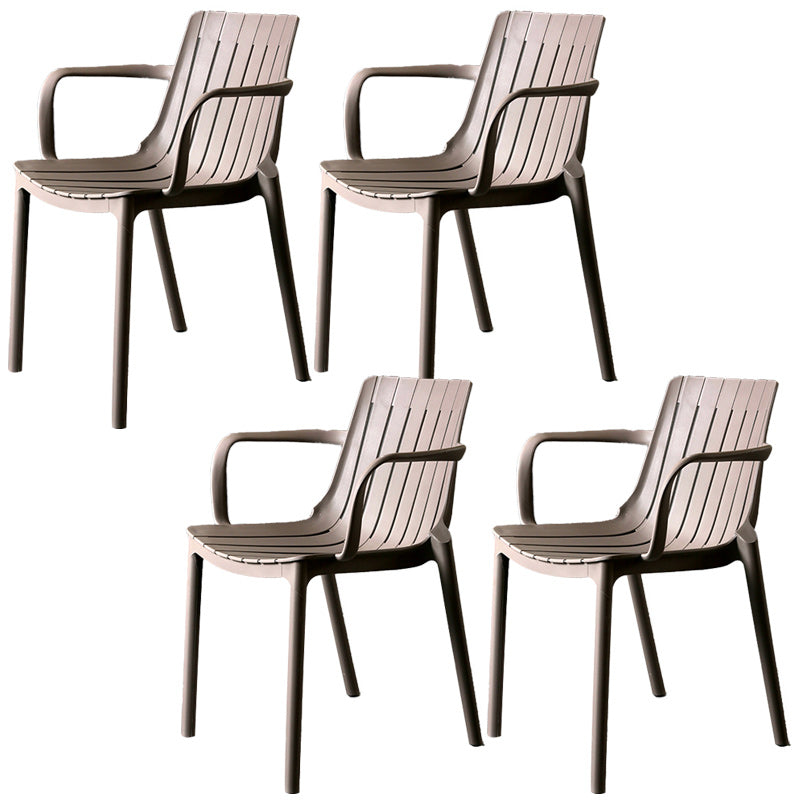 Plastic Contemporary Arm Chair Kitchen Dining Room Slat Back Chair