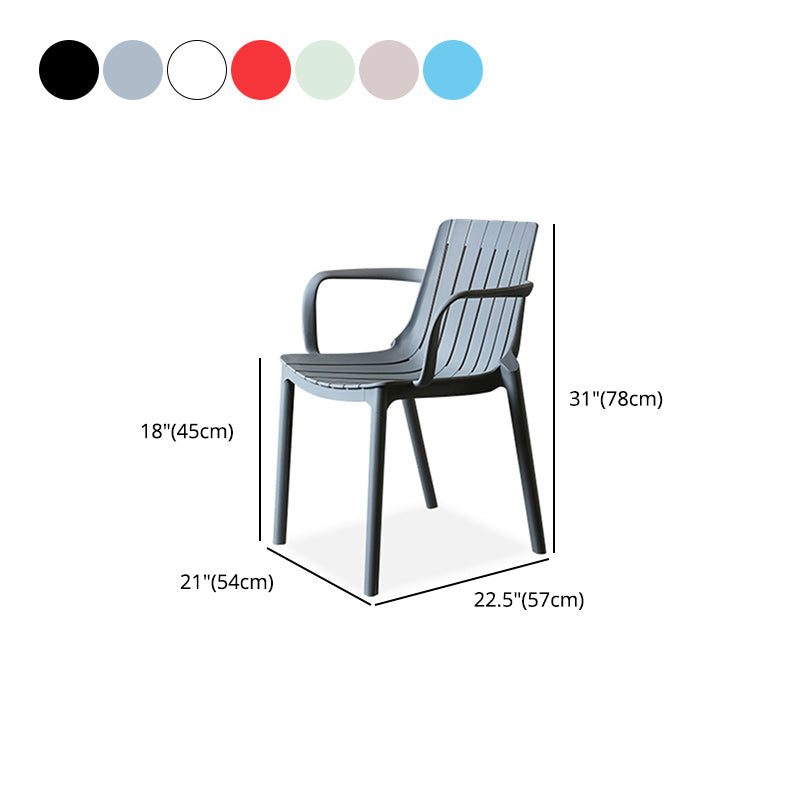 Plastic Contemporary Arm Chair Kitchen Dining Room Slat Back Chair