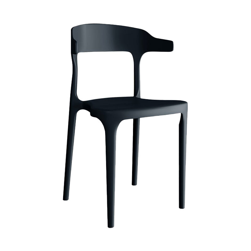 Contemporary Plastic Arm Chair Kitchen Dining Room Open Back Chair