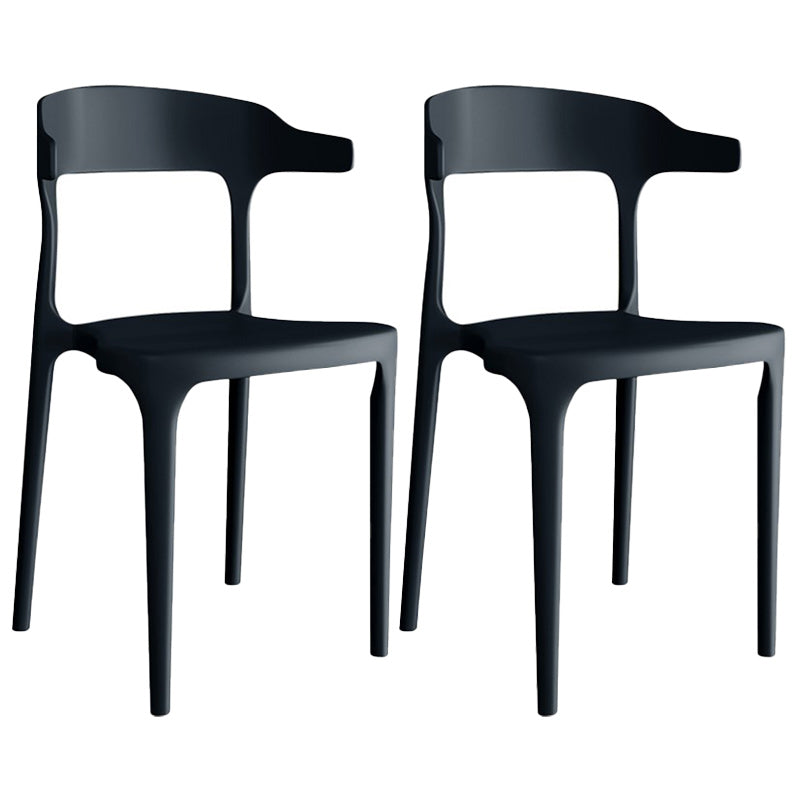 Contemporary Plastic Arm Chair Kitchen Dining Room Open Back Chair