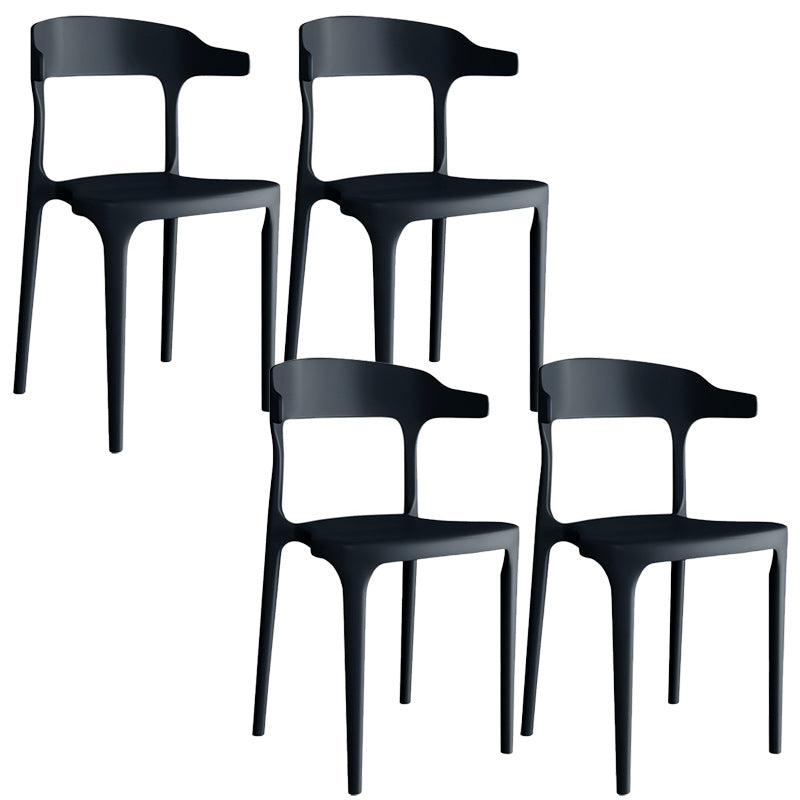 Contemporary Plastic Arm Chair Kitchen Dining Room Open Back Chair