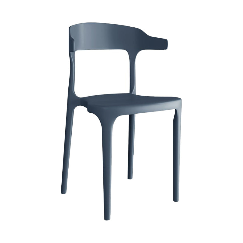 Contemporary Plastic Arm Chair Kitchen Dining Room Open Back Chair