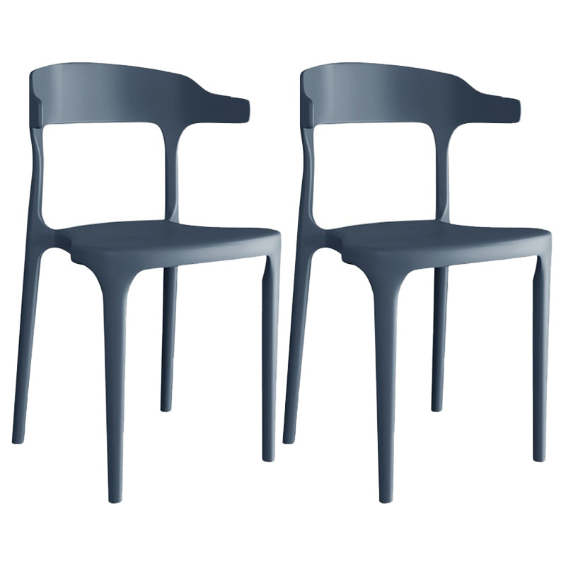 Contemporary Plastic Arm Chair Kitchen Dining Room Open Back Chair