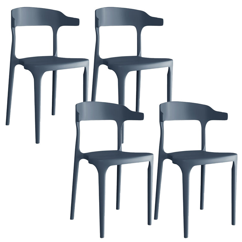 Contemporary Plastic Arm Chair Kitchen Dining Room Open Back Chair