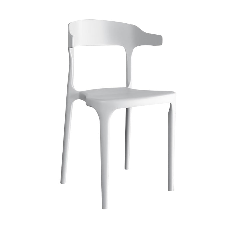 Contemporary Plastic Arm Chair Kitchen Dining Room Open Back Chair