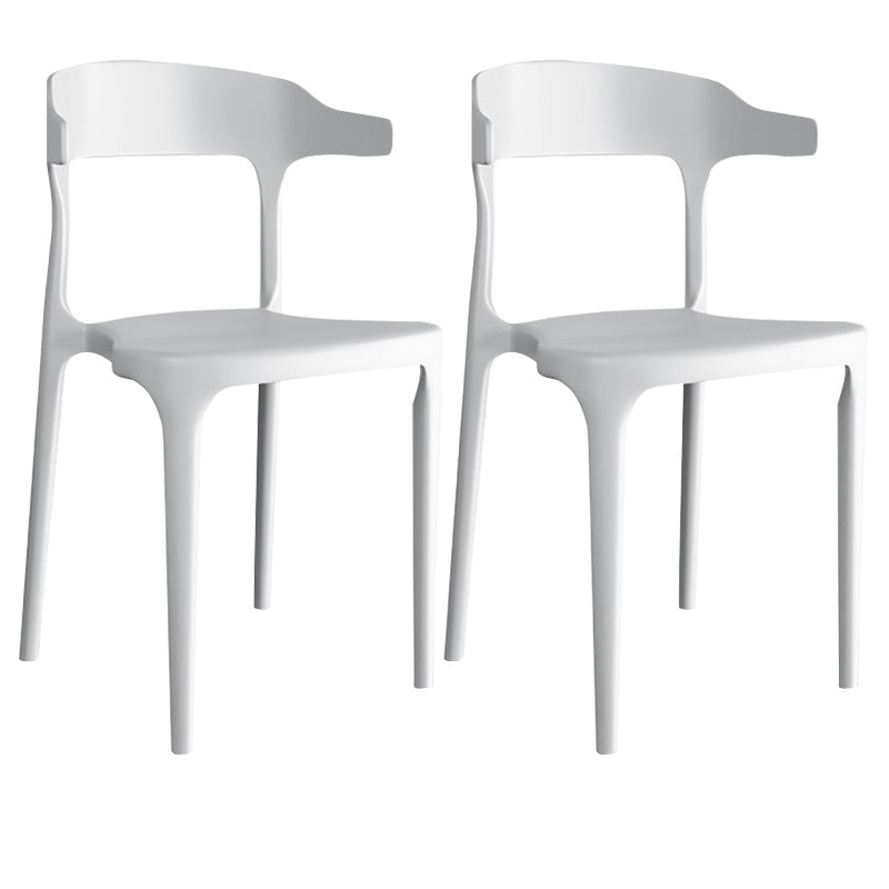 Contemporary Plastic Arm Chair Kitchen Dining Room Open Back Chair