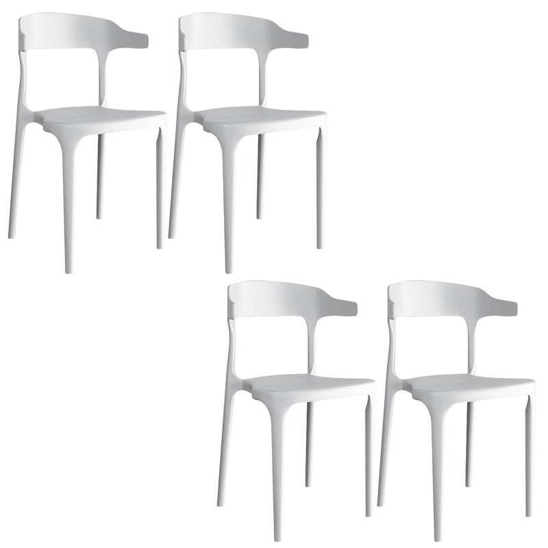 Contemporary Plastic Arm Chair Kitchen Dining Room Open Back Chair