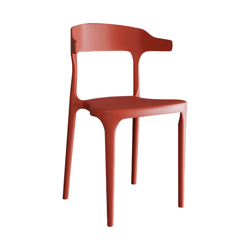 Contemporary Plastic Arm Chair Kitchen Dining Room Open Back Chair