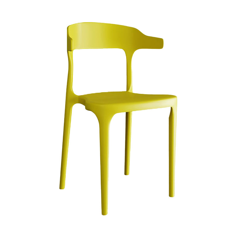 Contemporary Plastic Arm Chair Kitchen Dining Room Open Back Chair