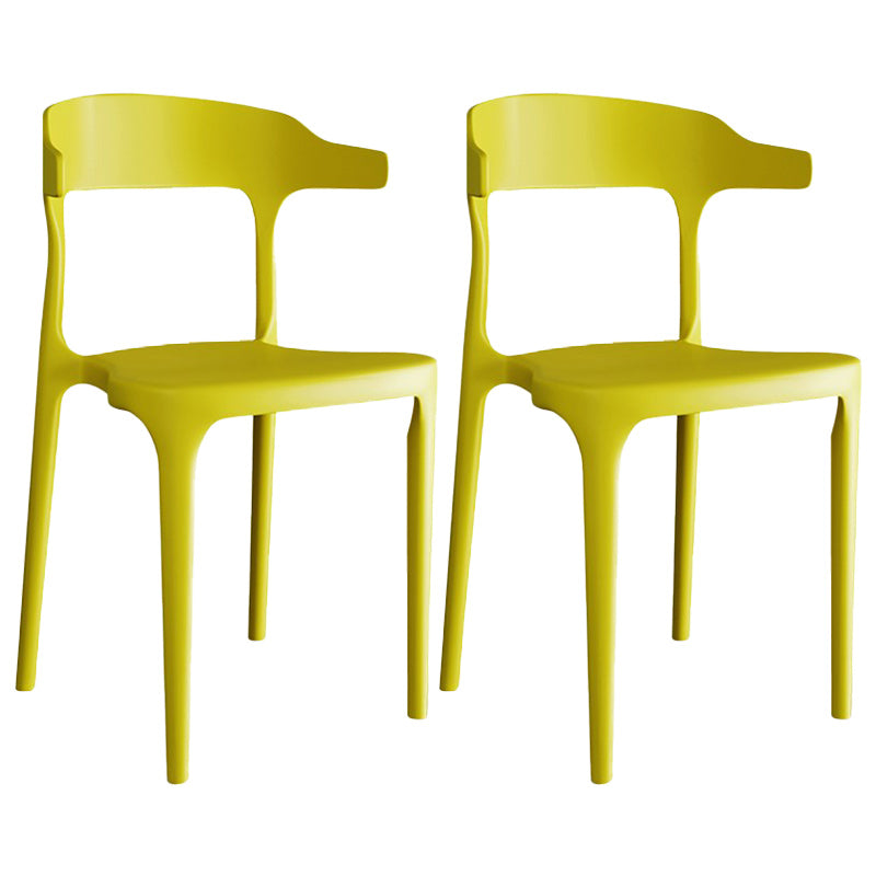 Contemporary Plastic Arm Chair Kitchen Dining Room Open Back Chair