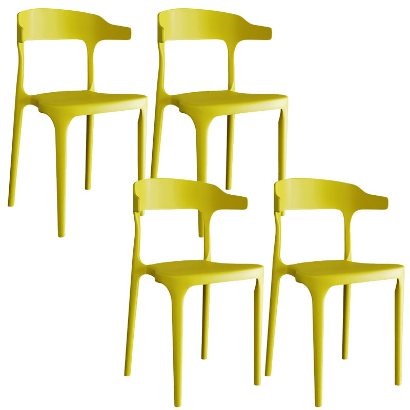 Contemporary Plastic Arm Chair Kitchen Dining Room Open Back Chair