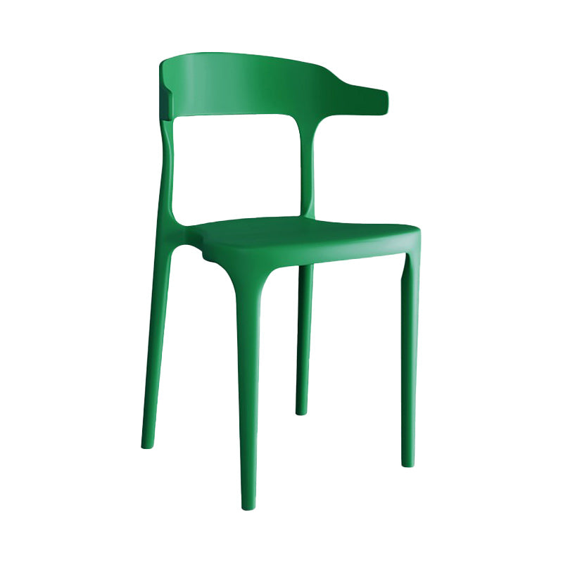 Contemporary Plastic Arm Chair Kitchen Dining Room Open Back Chair