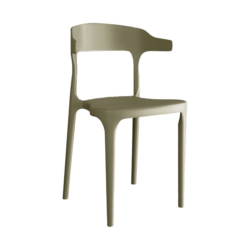 Contemporary Plastic Arm Chair Kitchen Dining Room Open Back Chair