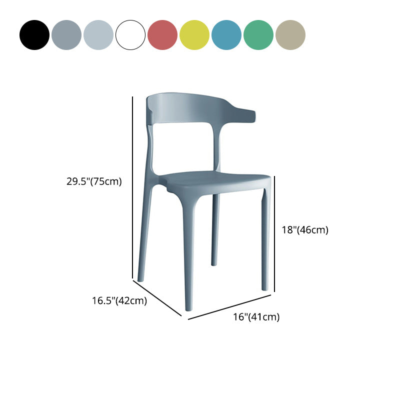 Contemporary Plastic Arm Chair Kitchen Dining Room Open Back Chair