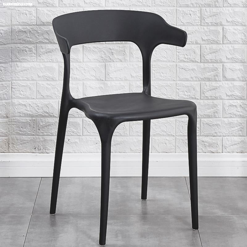 Contemporary Plastic Arm Chair Dining Kitchen Room Open Back Chair