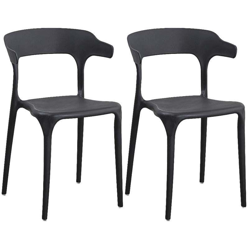 Contemporary Plastic Arm Chair Dining Kitchen Room Open Back Chair