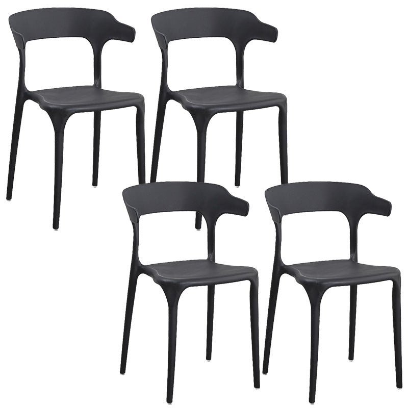 Contemporary Plastic Arm Chair Dining Kitchen Room Open Back Chair