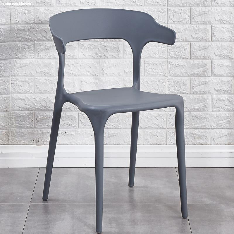 Contemporary Plastic Arm Chair Dining Kitchen Room Open Back Chair