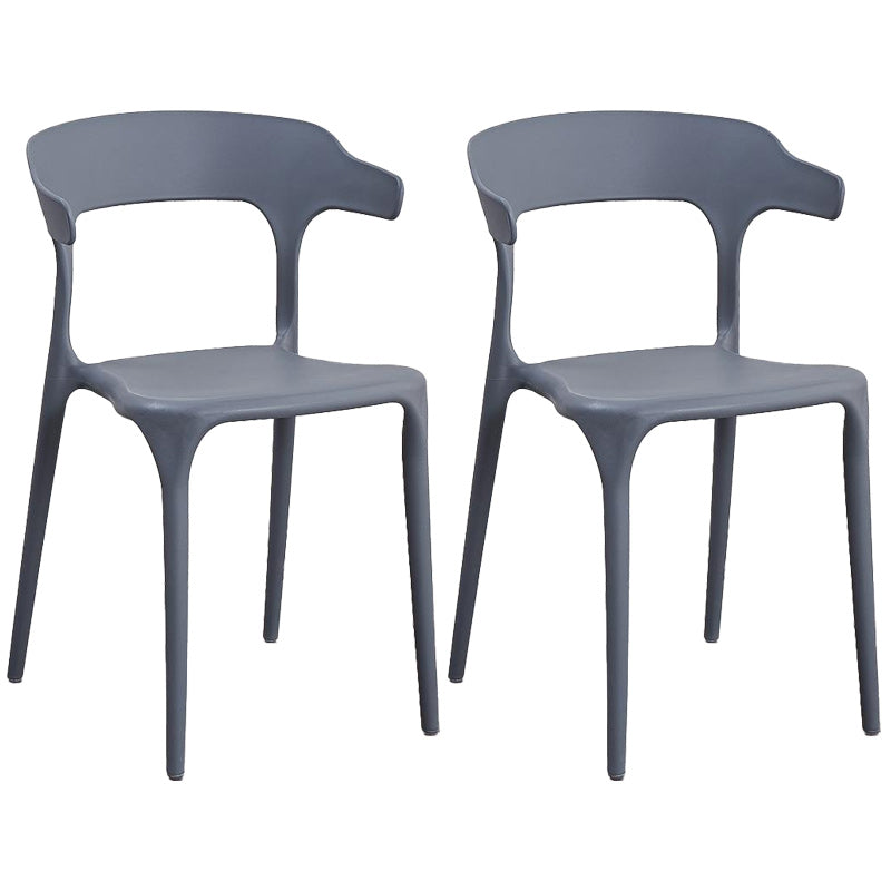 Contemporary Plastic Arm Chair Dining Kitchen Room Open Back Chair