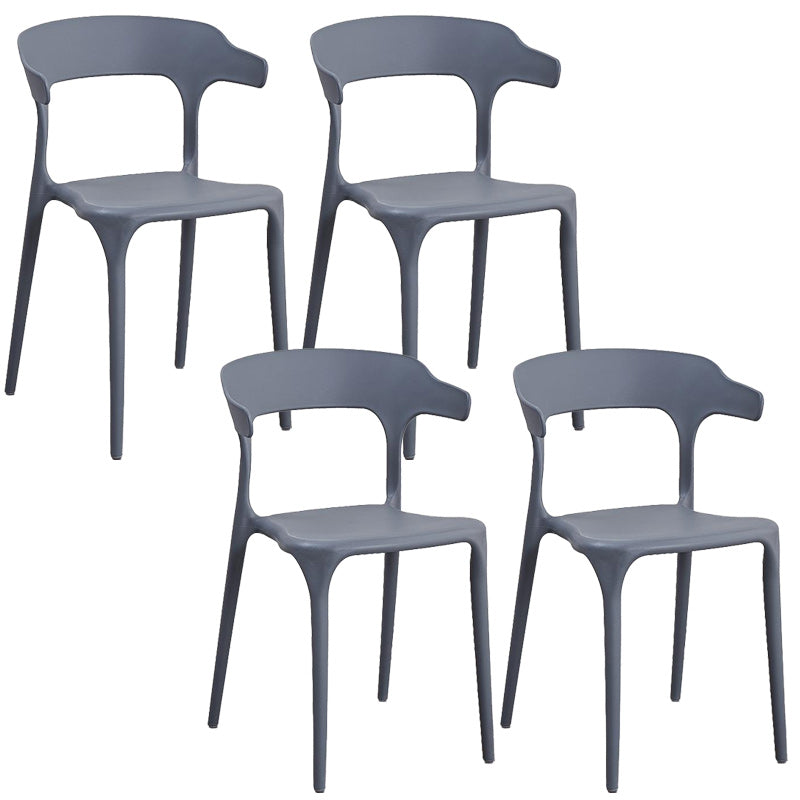 Contemporary Plastic Arm Chair Dining Kitchen Room Open Back Chair