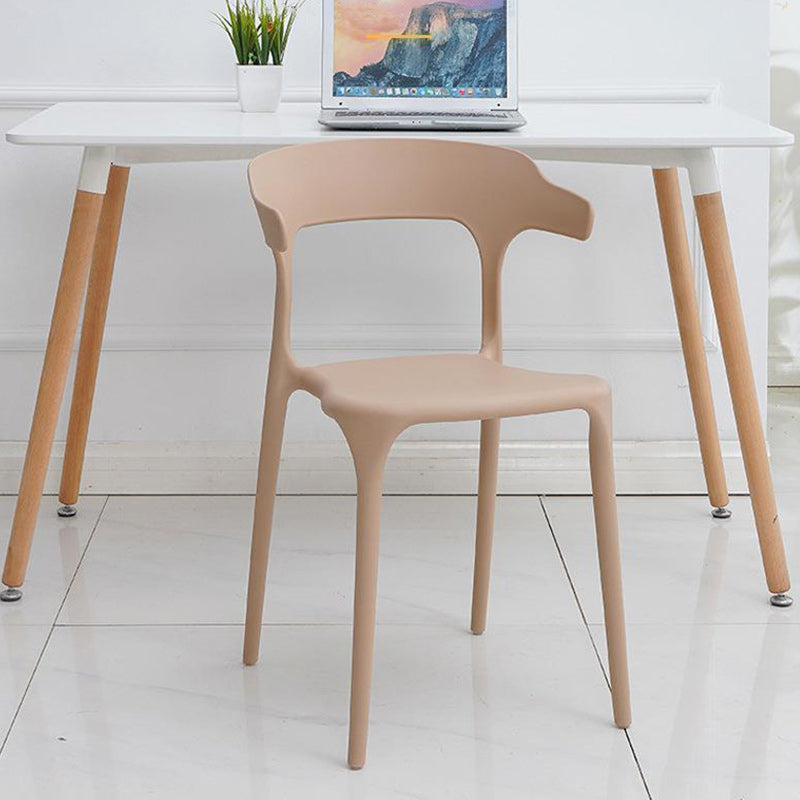 Contemporary Plastic Arm Chair Dining Kitchen Room Open Back Chair