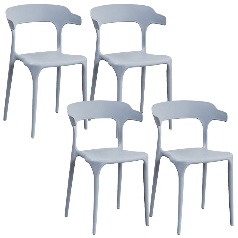 Contemporary Plastic Arm Chair Dining Kitchen Room Open Back Chair